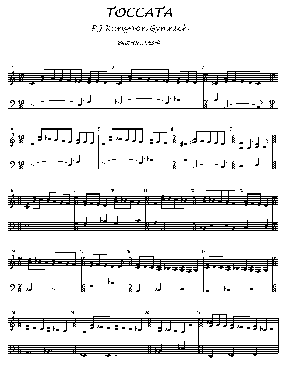 Peter Josef Kunz-von Gymnich : Toccata Piano Solo